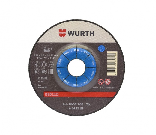 DISCO DE DESBASTE PARA ACERO 180X8.0 WURTH